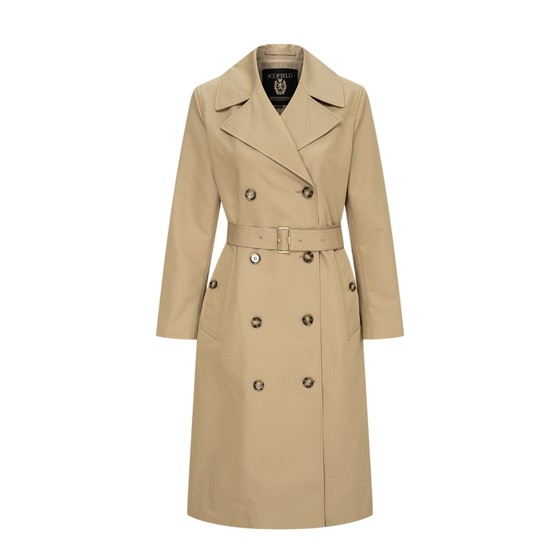 
[Water-Repellent] Scofield Women's British Style Cotton Windbreaker Double Breasted Waist 2025 Autumn and Winter New Product