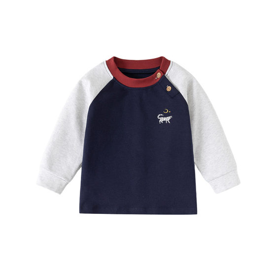 
Oak mont boys' long-sleeved T-shirt children's spring raglan sleeve bottoming top baby going out versatile pullover