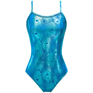 
Absolutely beautiful! Peacock Blue Flash Wave Racing Swimsuit Women's Low Cross Hip Covering One-piece Double-layer Swimming Pool Professional Breast Pad