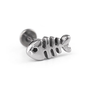 SHINMA original F-136 titanium alloy pole titanium steel fish bone thread threading stereo earrings ears and ears nails nails
