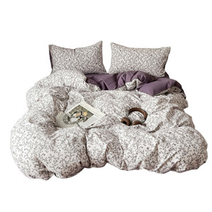 
Category A maternal and infant grade pure cotton double-layer yarn four-piece set pure cotton pastoral style single-piece quilt cover cover sheet dormitory three-piece set 4