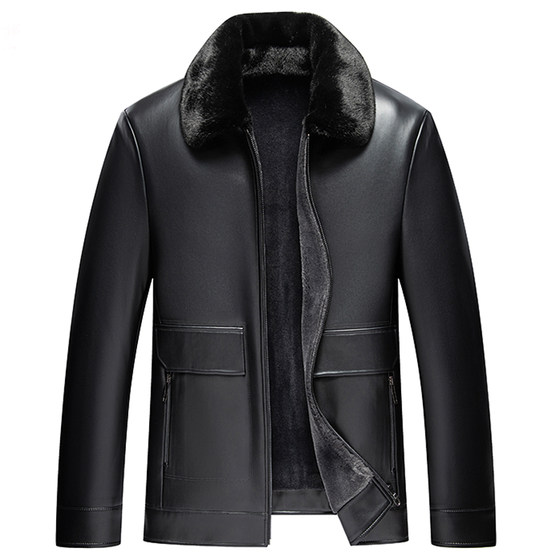 Mink coat men's fur integrated whole mink velvet coat lemur, mink mink hair autumn and winter fur dad outfit
