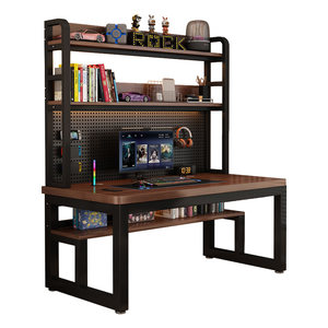 Practical desk bookshelf integrated combination small apartment perforated board study table office desk desktop computer table home