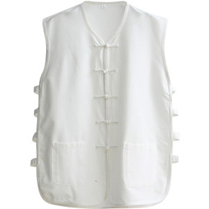 Summer thin Tang style men's sleeveless sweatshirt, vest, sweatshirt, jacket, Chinese style Chinese style button up old man's shirt, camisole
