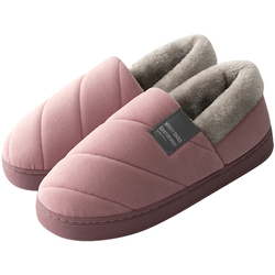 Middle-aged And Elderly Women's Cotton Slippers With Velvet Anti-slip Mother's Warm Plus Velvet Cotton Slippers For The Elderly Men's Winter Home Use