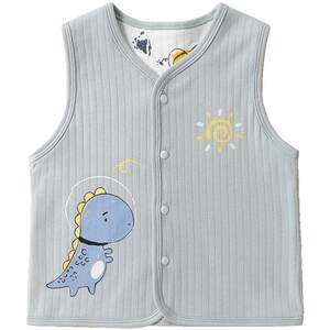 Baby autumn clothing pure cotton vest for men and women baby horse clip double-sided outer cardigan early autumn children's vests cute shoulders