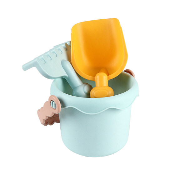 Children's beach toy baby seaside digging soil digging tools, drama water small hourglass set combination shovel barrel