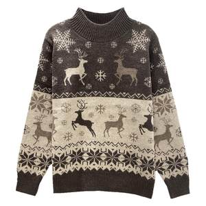 
Women's half-turtleneck sweater loose inner wear autumn and winter 2025 new fashionable thickened jacquard base knitted top trendy