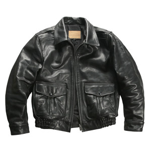 
Top layer vegetable tanned cowhide short A2 bomber jacket lapel motorcycle leather jacket genuine leather jacket for men