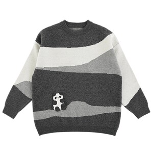 
oddtails boys' modal anti-pilling sweater autumn and winter 2025 new children's panda jacquard sweater