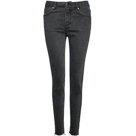 SP68 Smoke Grey Jeans for Women's 2024 Spring and Autumn Tight, Elastic, Slim Fit, Small Feet Pants with Medium High Waist