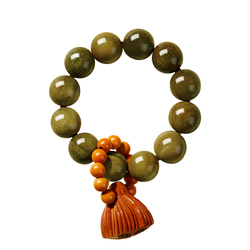 Meditation Green Sandalwood Hand String - Natural Rosary Beads