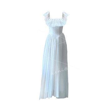 Fat mm gentle white ruffled dress
