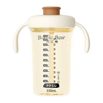 
Bubixiong ppsu anti-fall and leakage flip-filled bottle for babies over 6 months old, weaning bottle for 1-3 years old, anti-cover straw