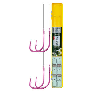 
Jiuyan Izu fishing hook genuine tied sub-line double hook finished product with thorny crooked mouth hook wild fishing lake reservoir big stuff set