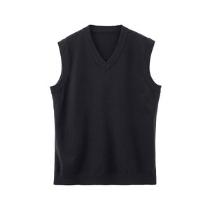
Zone 4 New wool V-neck casual knitted horse clip layered vest vest loose sweater vest men's autumn