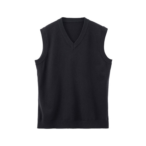 
Zone 4 New wool V-neck casual knitted horse clip layered vest vest loose sweater vest men's autumn