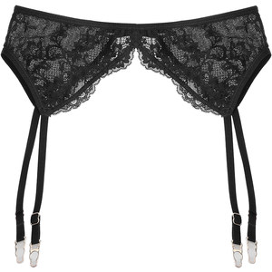 
Curious Miss sexy low waist garter for women French ultra-thin lace simple adjustable non-slip buckle summer black