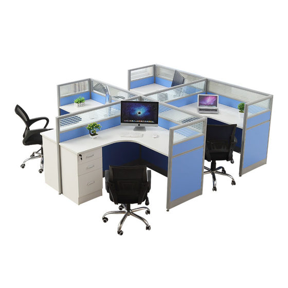 Simplicity Modern screen desk desk and chair combination 4 -person card seat partition employee computer table 6 people staff table furniture
