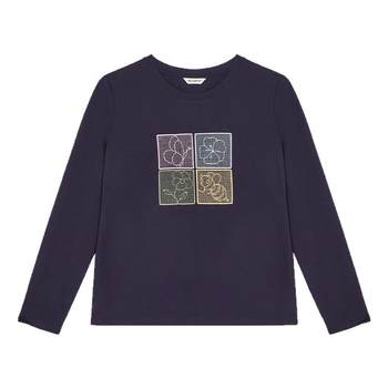 
Miranden Fashion Embroidered Round Neck T-shirt Women's Long Sleeves