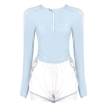 Hao Zhilang women split long -sleeved long -sleeved meat swimwear