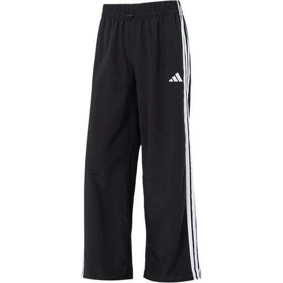 
Adidas Adidas pants women's thin parachute sweatpants women's wide leg pants black three stripes trousers