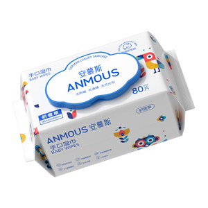 安慕斯婴儿积雪草湿巾新生儿婴幼儿宝宝手口专用幼儿园开学湿纸巾