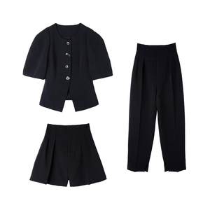 
NANASTORE British style petite women's fashionable fashionable slit straight pants wide leg top shorts special