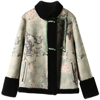 New Chinese style mother's winter fur coat for middle-aged and elderly women