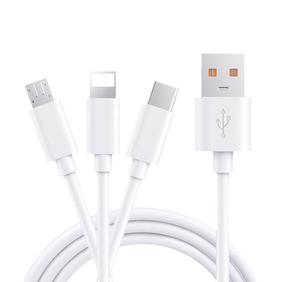 
[66W super fast charging] BS suitable for Android Apple typec Huawei data cable three-in-one 3 charger one-to-three car universal mobile phone usb multi-function 6a fast charging