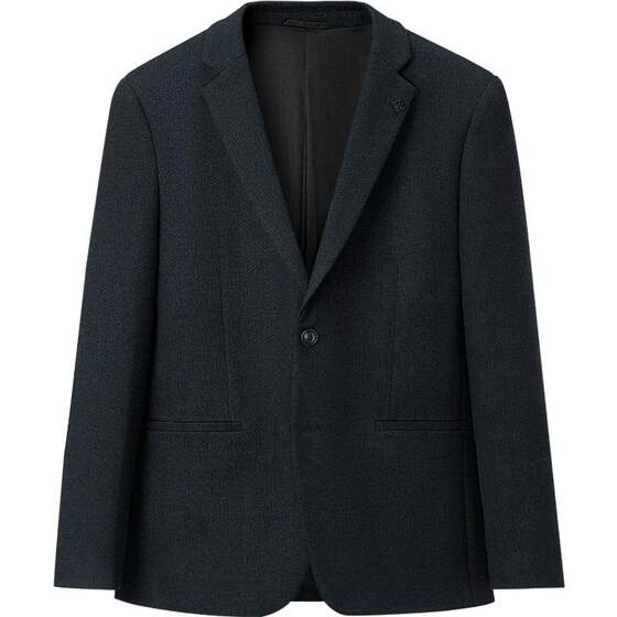 
HLA/Heilan House velvet stretch casual suit autumn and winter fashion soft flat lapel business single suit for men