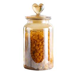 Love amber household sealed jar glass bottle with lid