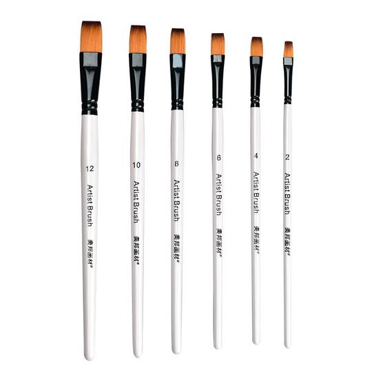 Set De 10 Pinceaux En Nylon Pour Peinture Acrylique, Huile, Aquarelle - Idéal Pour Détails Et Débutants