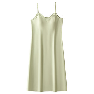 
Nightgown for women's summer thin ice silk suspender pajamas with chest pads to prevent exposure can be worn on the outside with high-end sling home skirt