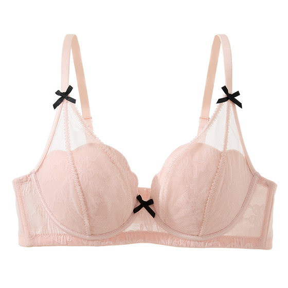 
Six Rabbits Underwear Women's Small Breast Push-up Lace Bra Comfortable No Wires Anti-Sagging Girls Petal Cup Bra
