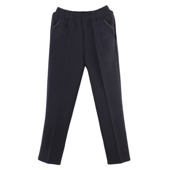 
Cotton elastic high waist women's casual pants for middle-aged and elderly people
