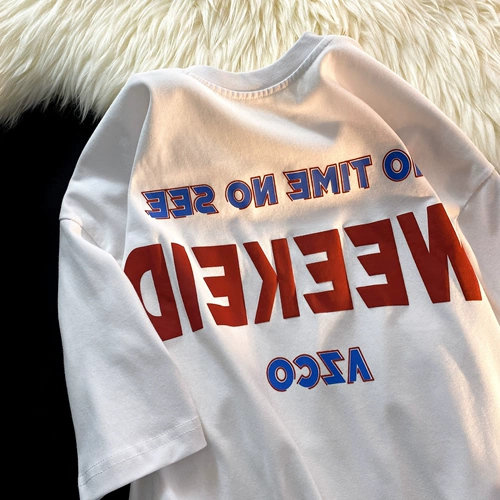 Tide, ретро летняя футболка с коротким рукавом для влюбленных, в американском стиле