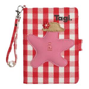 Tagi.<Tapixing>Imagine Beach Colorful Checkered Portable Chain Card Holder Travel Portable Passport Holder