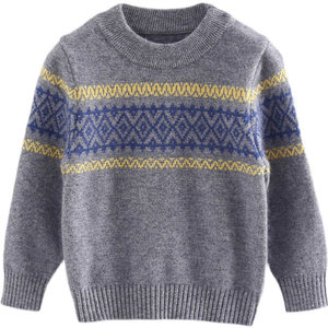 Boy pullover sweater children's cashmere sweater knitted sweater medium-sized children's sweater autumn and winter baby base thick round collar
