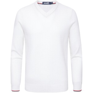 
[Cashmere] Navigare Italian small sailing white pullover sweater men's spring v-neck knitted bottoming shirt