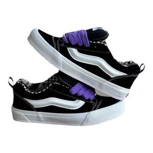 Bread shoes knuskool couple shoes black and white Scottish casual fat shoes skateboard shoes men and women canvas shoes
