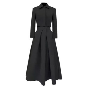 
Homemade design Hepburn style suit fabrics fashionable and versatile high-waisted slim short top long skirt temperament set