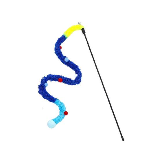 Cat teaser stick, cat toy, self relieving, plush long pole, bite resistant with bell, pet kitten, energy consuming products