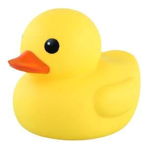 Little yellow duck playing in water toy, baby bathing and playing in water, children swimming, baby duckling pinching and making sounds, male and female