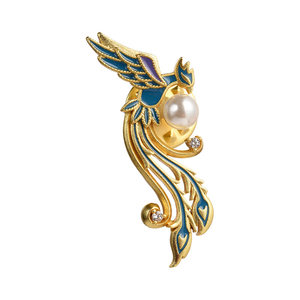 
Queen Xiaoduan, Nine Dragons, Nine Phoenix Crown, Phoenix Feather Colored Brooch, New Chinese Jewelry Women's Gift