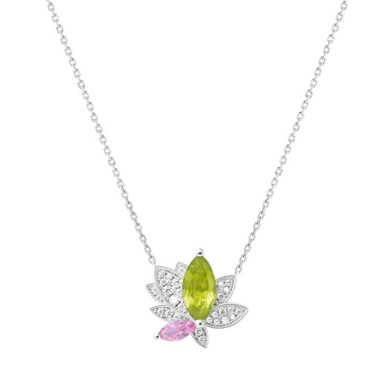 
CIGALONG Long Zijia Green Pink Lotus Necklace Peridot Ring Twelve Flower Gods Chinese Jewelry Chinese Valentine's Day Gift