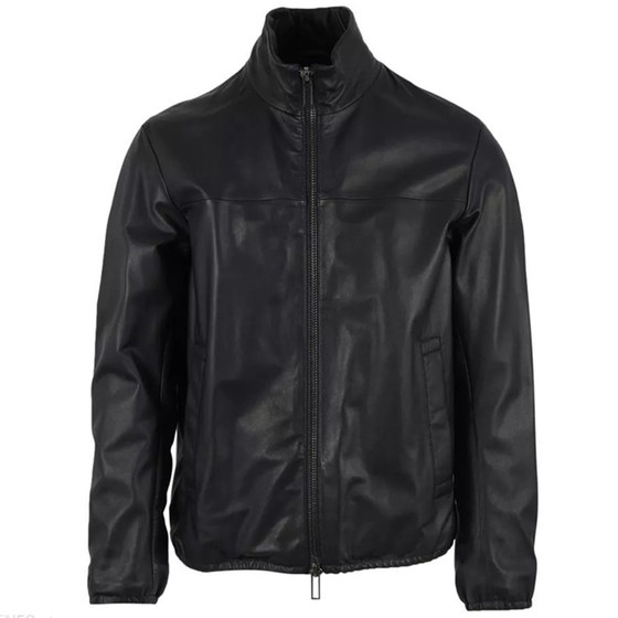 Armani/Armani EA autumn and winter men's stand -up leather jacket leather jacket 01r55p 01p54
