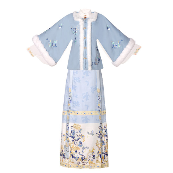 
Zai Shiqi_Lanting original Ming Dynasty Hanfu women's 2025 new winter thickened daily horse face skirt fairy ancient costume