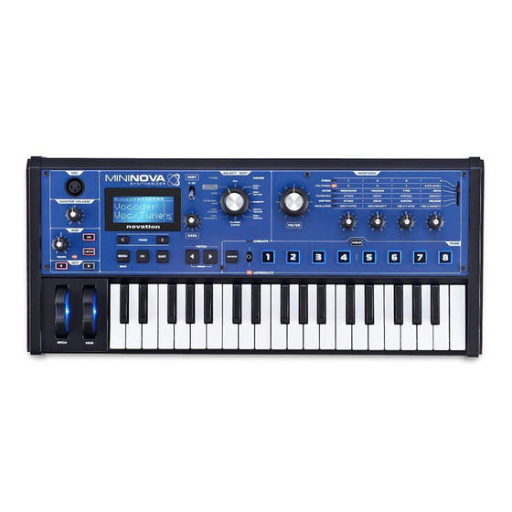 Novation MiniNova portable electronic music analog synthesizer vocoder keyboard arrangement sequencer