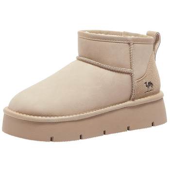 Camel Women's Shoes Fashionable Snow Boots Plus Velvet Thickened Cotton Shoes
